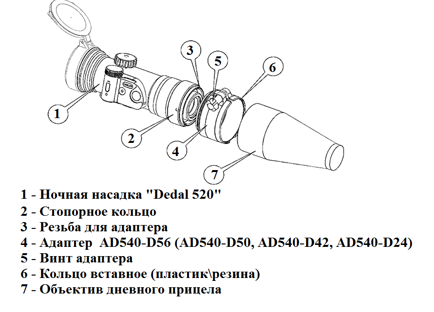 Адаптер Дедал AD540-D42 для ночных насадок Dedal купить по оптимальной цене,  доставка по России, гарантия качества