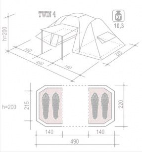 Палатка Indiana TWIN 4 купить по оптимальной цене,  доставка по России, гарантия качества