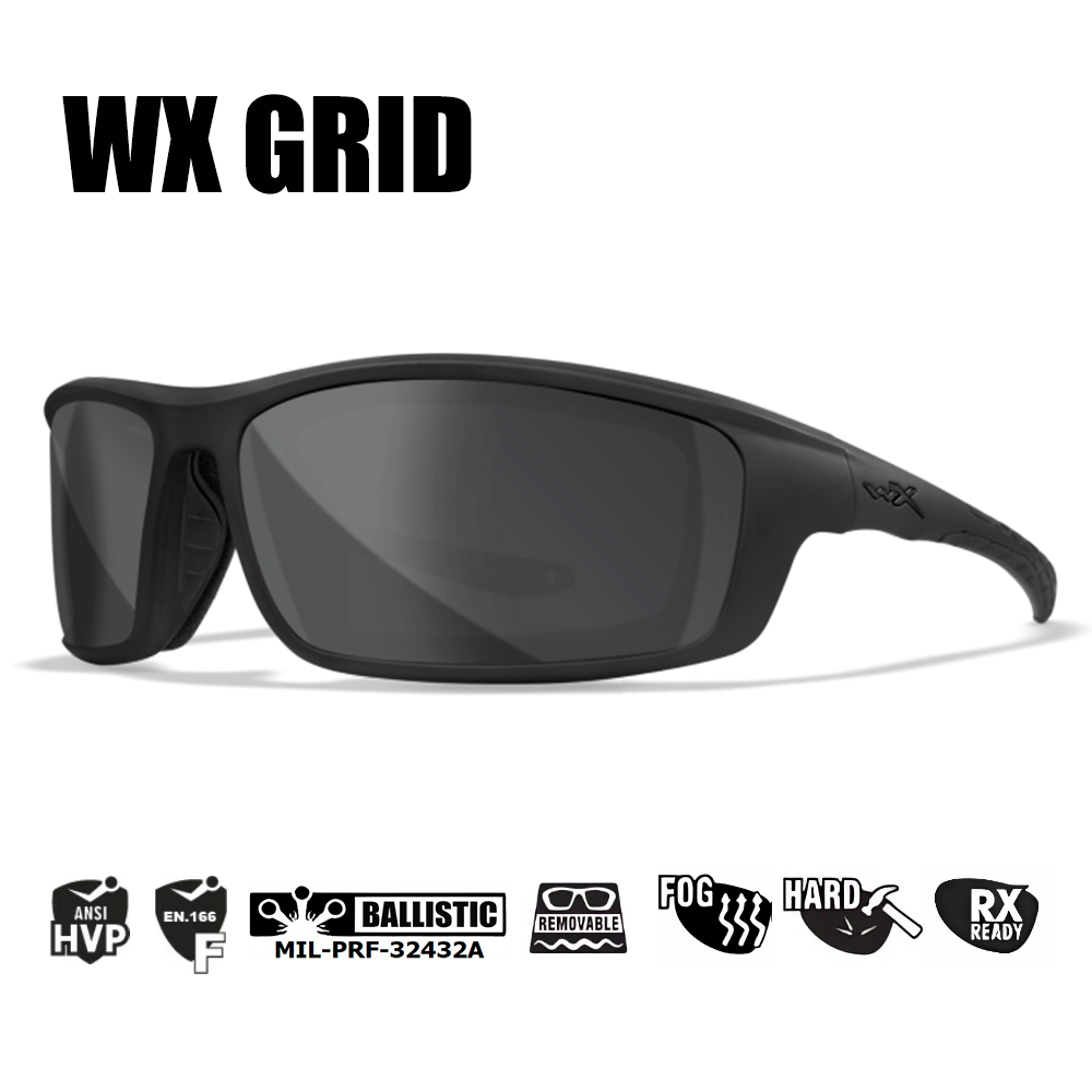 Очки защитные Wiley X WX Grid (Frame Matte Black, Lens Grey) купить по оптимальной цене,  доставка по России, гарантия качества