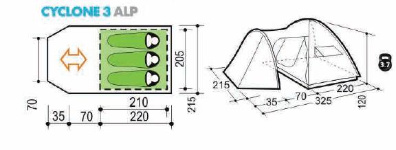 Палатка Canadian Camper CYCLONE 3 Al, цвет forest купить по оптимальной цене,  доставка по России, гарантия качества